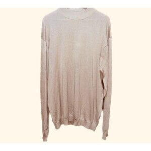 Pronto Uomo Men's 2XLT Silk Cotton Blend Casual Knit Pullover Neutral Sweater